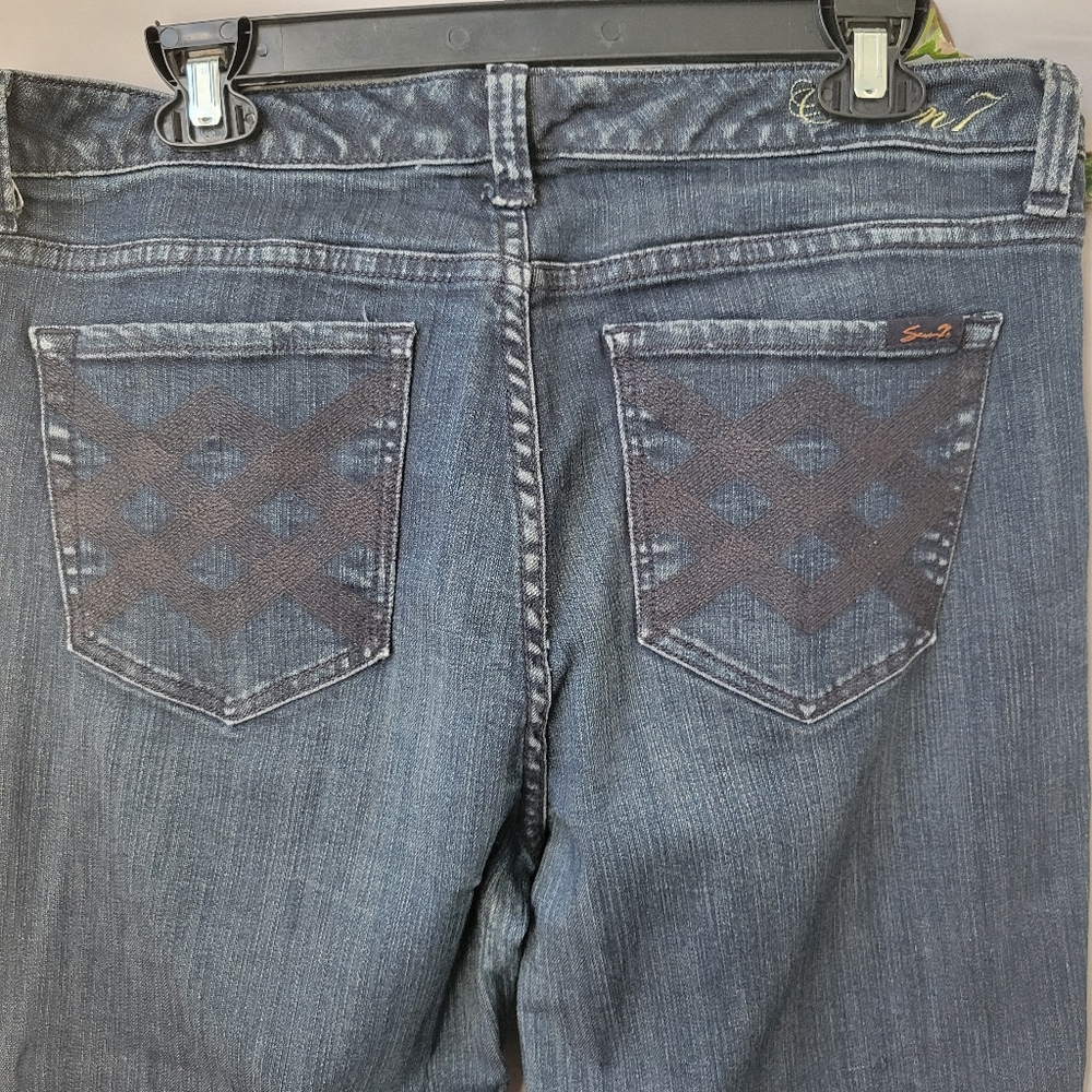 Seven 7 Women's Straight Leg Denim Jeans Dark Wash 12 - Picture 4 of 16